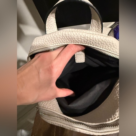 COLAB Cream Pebble Vegan Leather Backpack - Picture 12 of 16